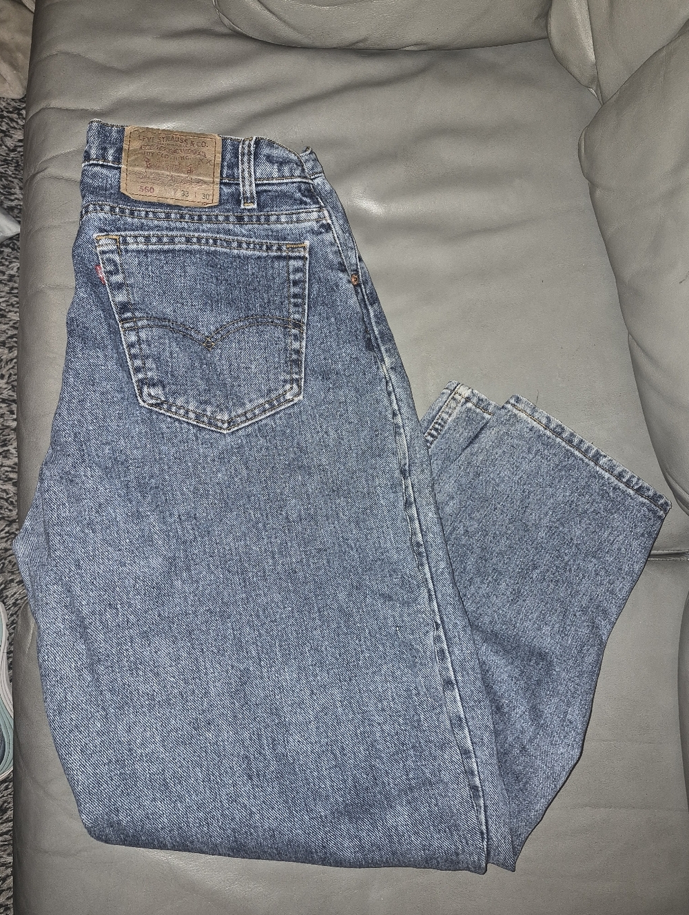 Levi's 560 Light Blue Straight Leg Jeans 33 X 30